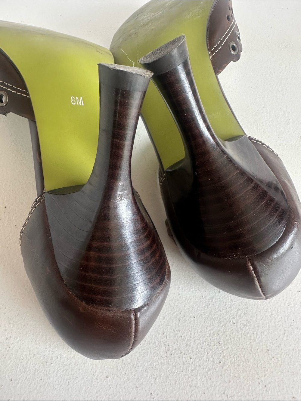 Mudd Brown Ankle-Strap Heels with Scalloped Eyelet Detail - Picture 5 of 5